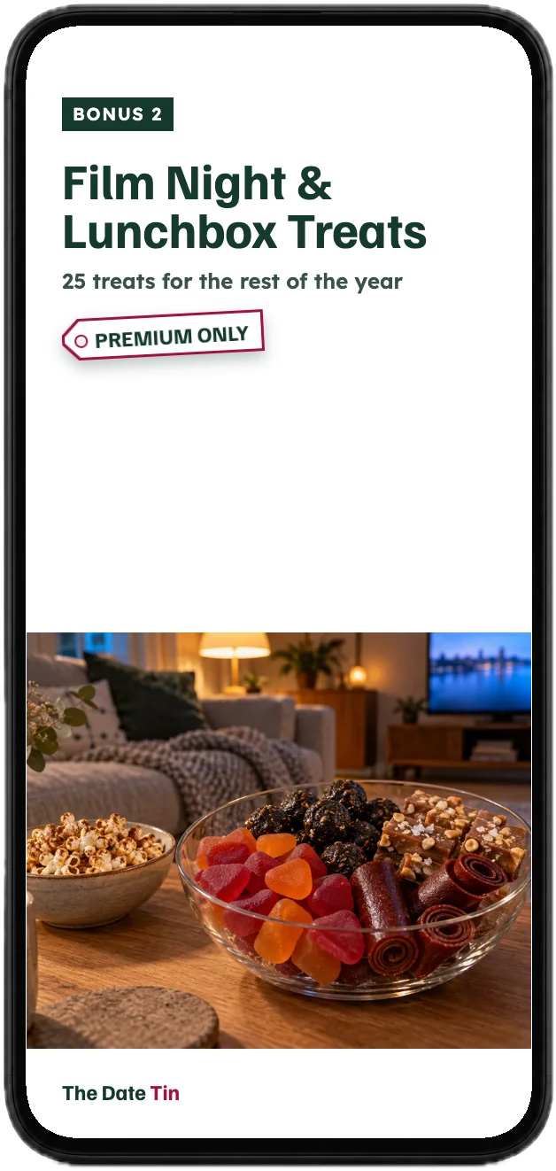 The cover of the Film Night & Lunchbox Treats bonus on a phone
